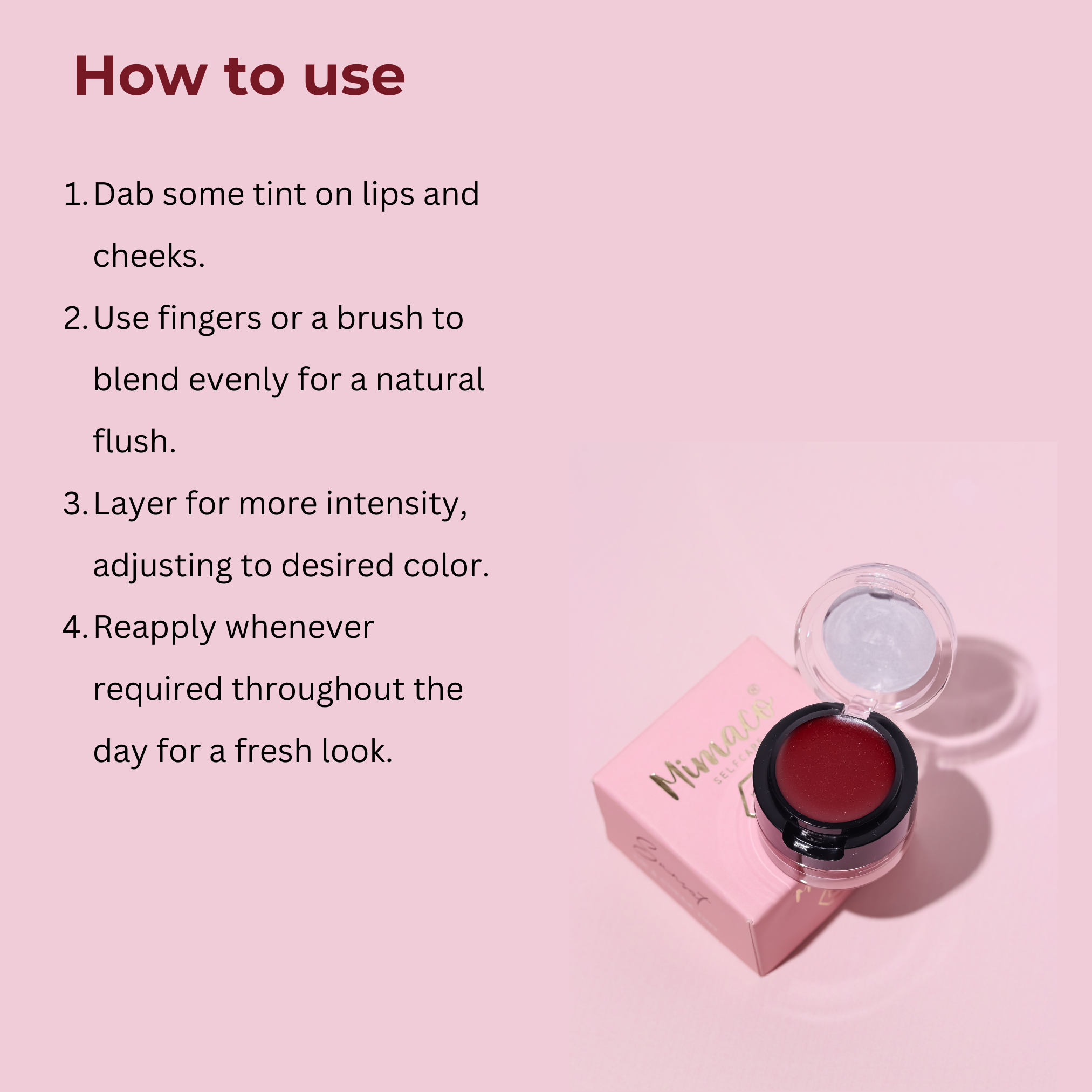 Pink Sunset- LIP AND CHEEK TINT 2 in 1 matte + shimmer variant